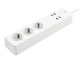 Miniatyrbild 1 av 5: Nedis Wi-Fi Smart Extension Socket - Smart kraftlist - AC 100-240 V - 3680 Watt - utgångskontakter: 3 (4 x USB, 3 x strömtyp F) - 1.8 m sladd - vit