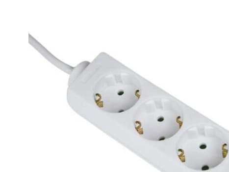Hama Distribution Panel 3-Way with Children Protection - Flerkoplingslist - AC 230 V - utgangskontakter: 3 - 1.4 m kabel - hvit
