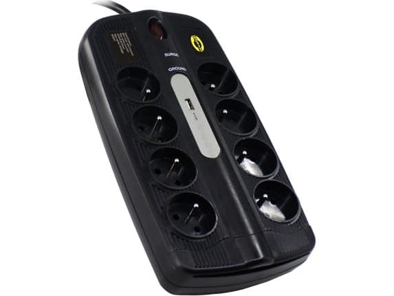 Orvaldi ORV-8PL USB 3.0 | strømskinne | overspenningsvern 4500J, 8 stikkontakter, 1x USB, 3m