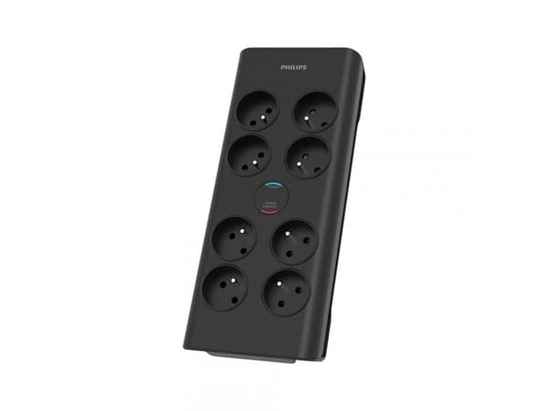Philips SPN7080BA/60, 900 J, 8 AC-utgångar, 3680 W, 16 A, Svart, 2 m