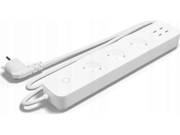 Tesla Smart Power Strip 3 + 4 USB, 3 AC-pistorasia(a), Tyyppi E, Langaton, Valkoinen, Android, iOS