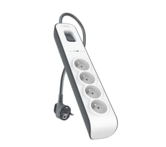 Belkin BSV400ca2M, 525 J, 4 AC-utganger, Type E, Sort, Hvit, Type E, 2 m