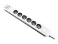 Pikkukuva 1 / 3: Qoltec - Strømstødsbeskytter - AC 230 V - 3680 Watt - output-stikforbindelser: 8 - 1.8 m ledning - Europa - grå, hvid