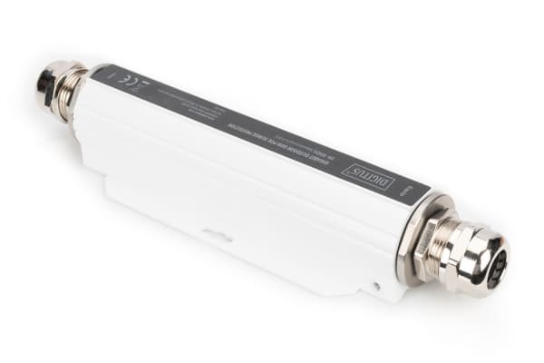 DIGITUS - Överspänningsskydd för PoE (väggmonterbar) - utomhus - 100 Watt - utgångskontakter: 1 - vit