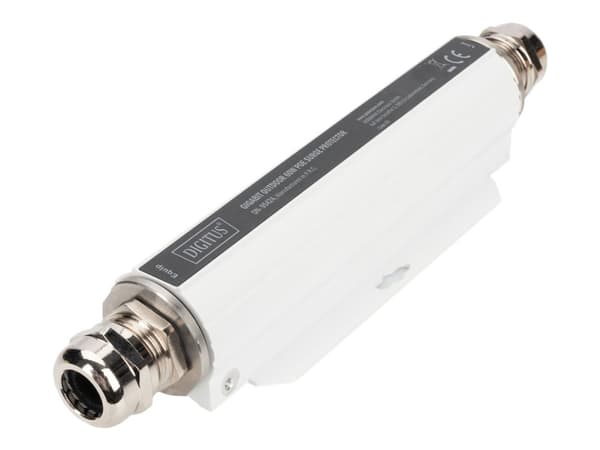 DIGITUS - Överspänningsskydd för PoE (väggmonterbar) - utomhus - 100 Watt - utgångskontakter: 1 - vit