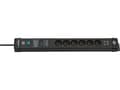 Pikkukuva 1 / 3: Brennenstuhl Premium-Line, power distribution unit, 6 sockets, 3.0m, black, 2x USB, with switch and surge protection (1951164603)