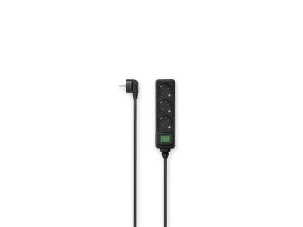 Hama 00223004, 3 AC-utgångar, 1,4 m, Kabel, Svart