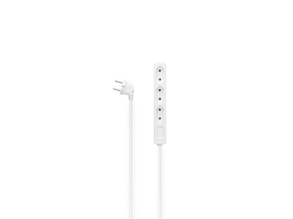 Hama 00223020, 3 AC-utganger, 2,5 m, Koblet med ledninger (ikke trådløs), Hvit