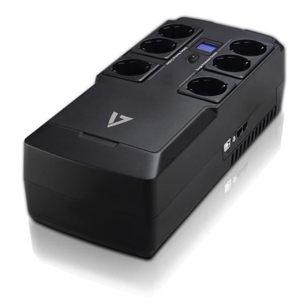V7 UPS1DT750-1E - UPS - 450 Watt - 750 VA blysyre - USB - Udgangsstik: 6 - Europa Sort