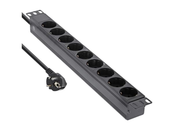 InLine 16419I, 9 AC-utganger, C4 kopling, 3680 W, 1,5 mm², C4 kopling, Sort