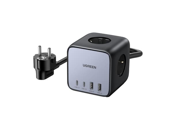 Ugreen DigiNest Pro, 1 AC-utgångar, Typ C, 1,8 m, Grå, Svart, 3680 W