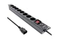 Miniatyrbilde 1 av 3: InLine 16428S, 8 AC-utganger, 2500 W, 1,5 mm², Sort, Aluminium, Plast, Aluminium, Plast