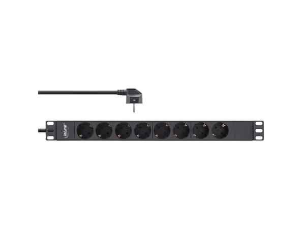 InLine 16418I, 8 AC-utganger, C4 kopling, 3680 W, 1,5 mm², C4 kopling, Sort