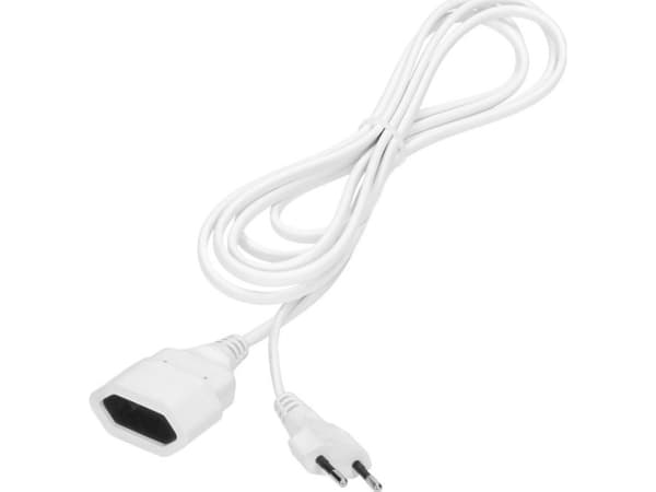 Orno Household single-socket flat extension cord, 1x2P, 3m, PVC cable H03VV-F 2x0.75mm?, 230VAC