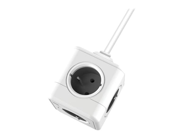 SAVIO PC-02 - Flerkoplingslist - powercube - AC 230 V - 3680 watt - utgangskontakter: 5 (5 x power 2-pole) - 1.5 m kabel - hvit