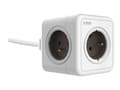 Miniatyrbilde 2 av 5: SAVIO PC-02 - Flerkoplingslist - powercube - AC 230 V - 3680 watt - utgangskontakter: 5 (5 x power 2-pole) - 1.5 m kabel - hvit