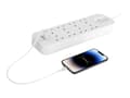 Miniatyrbilde 1 av 5: Belkin Connect - Overspenningsavleder - med USB-C- og USB-A-porter - utgangskontakter: 8 - 2 m kabel