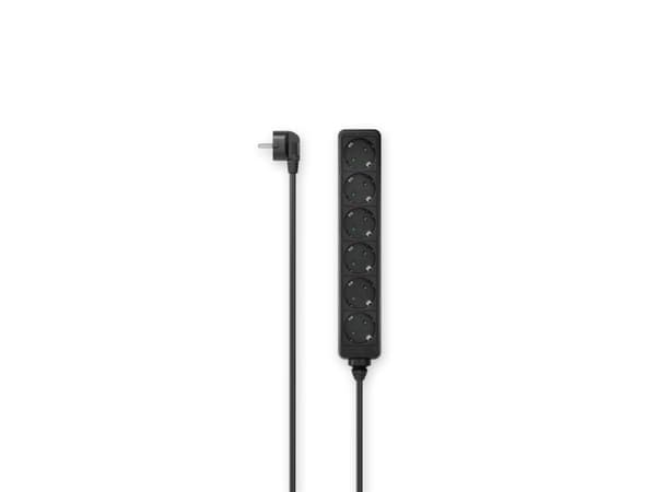 Hama 00223009, 6 AC-utganger, 1,4 m, Koblet med ledninger (ikke trådløs), Sort