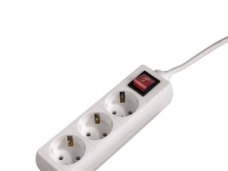 Hama 00108815, 3 AC-utganger, 230 V, 3500 W, Hvit, Plast, 5 m