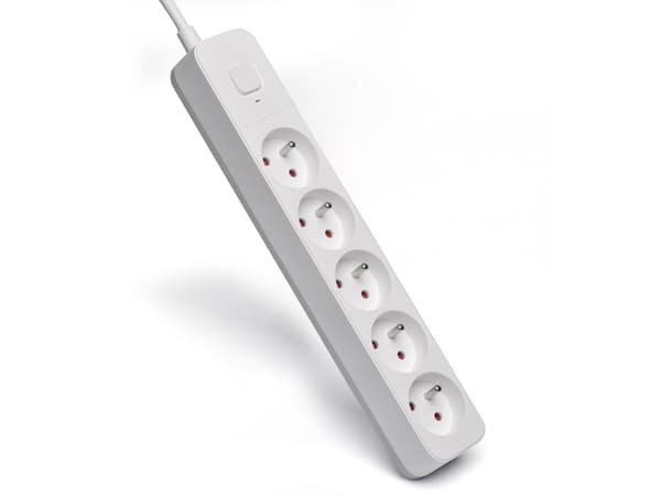 Savio Power strip 5 sockets 5m white LZ-10, 5 AC-utganger, Type C, 5 m, Koblet med ledninger (ikke trådløs), Hvit, Hvit