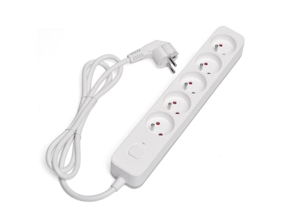 Savio Power strip 5 sockets 5m white LZ-10, 5 AC-utganger, Type C, 5 m, Koblet med ledninger (ikke trådløs), Hvit, Hvit