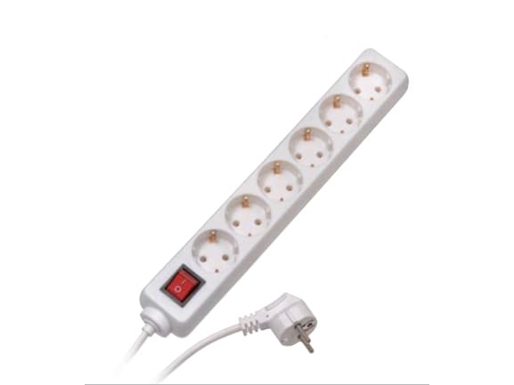 Vivanco ES6 S15, 6 AC-utgångar, Typ F, 230 V, Svart, 1,4 m, 1 styck