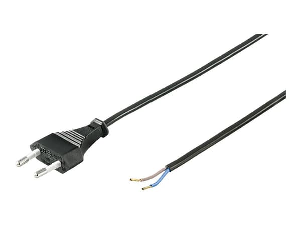 goobay - Strømkabel - uisolert tråd til Europlug (hann) - AC 250 V - 1.5 m - svart