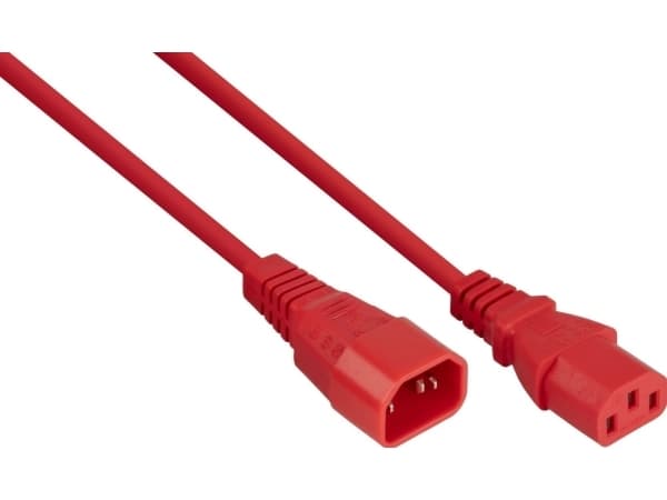 kabelmeister kylmälaitteen jatkopistoke C14 kylmälaitteen pistorasiaan C13, punainen, 1.00mmÂ², (SK1430-R050)