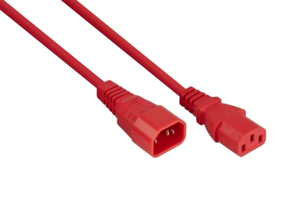 kabelmeister kylmälaitteen jatkopistoke C14 kylmälaitteen pistorasiaan C13, punainen, 1.00mm², (SK1430-R030)