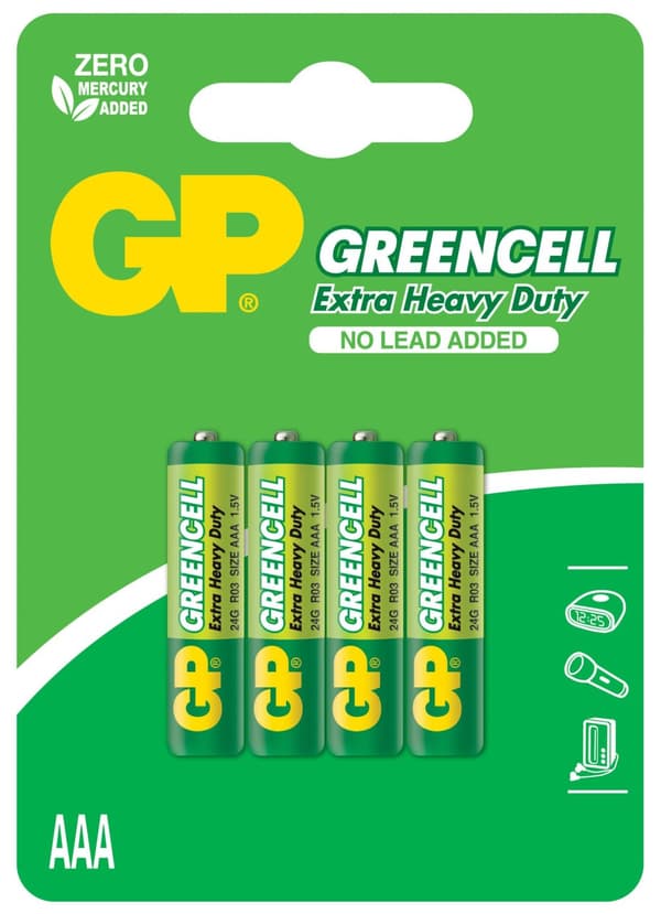 BATERIE GP BATTERIES AAA (R3), 1.5V, nealcalina, 4 buc., "GP24G-BL4" (timbru verde 0.32 lei)