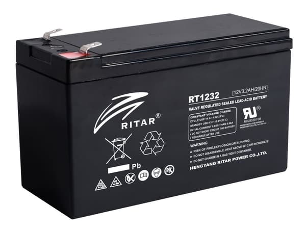 Lead Battery RITAR (RT1232)  12V / 3.2 Ah -  AGM 134 / 67 / 60 mm