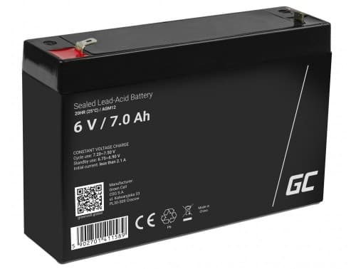 Green Cell AGM12 industrial rechargeable battery Sealed Lead Acid (VRLA) 7000 mAh 6 V