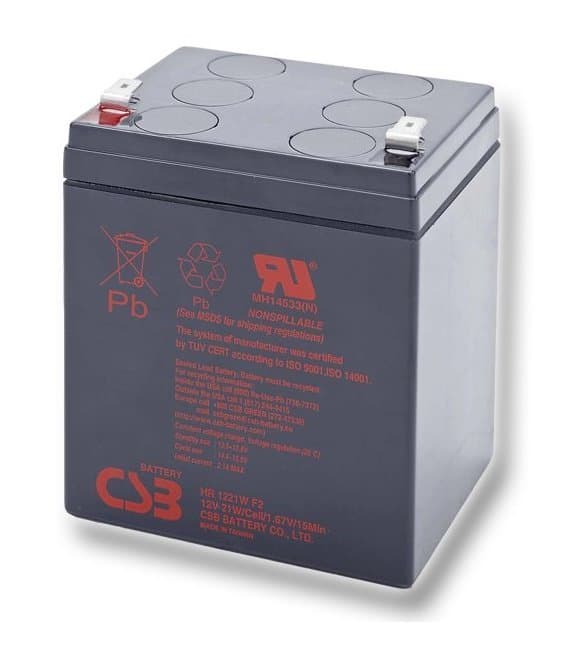 Baterie UPS CSB HR1221WF2, 12V 5Ah, 90 x 70 x 101.7 mm, Borne F2, Durata medie 3-5 ani, VRLA "HR1221WF2" (timbru verde 0.5 lei)