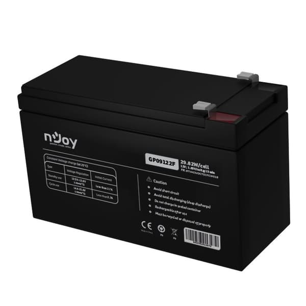 nJoy |BTVACIUOCTO2FCW01B | GP09122F | Baterie UPS  | 12 V | 9 A | Borne  F2 | 29,82 W | 151 x 65 x 100 mm "BTVACIUOCTO2FCW01B" (timbru verde 0.5 lei)