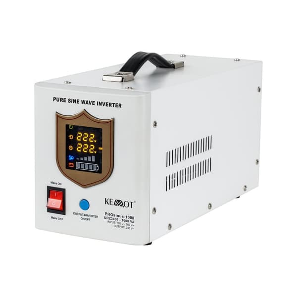 Afbrydelsesfri strømforsyning KEMOT PROsinus-1000 konverter med ren sinusbølge og ladefunktion 12V 230V 1000VA/700W