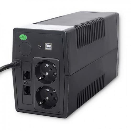 Qoltec Monolith -keskeytymätön virtalähde (UPS) Kaksoismuunnos (online) 0,85 kVA 480 W 2 AC-pistorasiaa