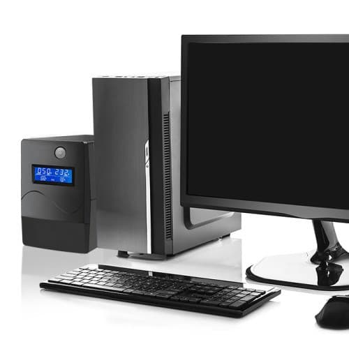 Qoltec Monolith -keskeytymätön virtalähde (UPS) Kaksoismuunnos (online) 0,85 kVA 480 W 2 AC-pistorasiaa