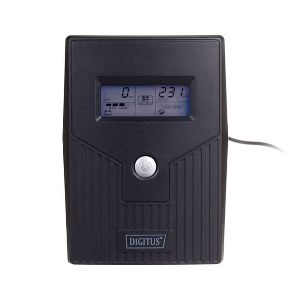 UPS linje-inaktiv LCD, 600VA/360W 1x12V/7Ah, AVR, 2xSCHUKO, USB, RJ11