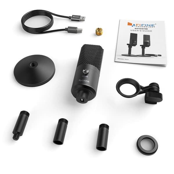 Fifine x DELE K670B USB kondensaattorimikrofoni, Black edition