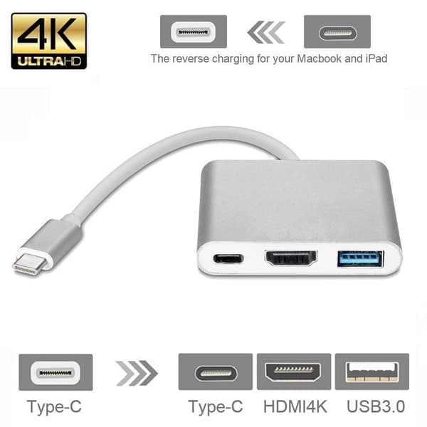 INF USB-C Multiport-adapter til USB, USB-C (USB PD), 4K HDMI-kompatibel