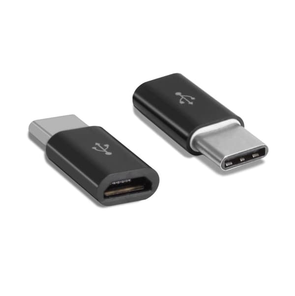 Micro-USB - USB-C Sovitin - Musta
