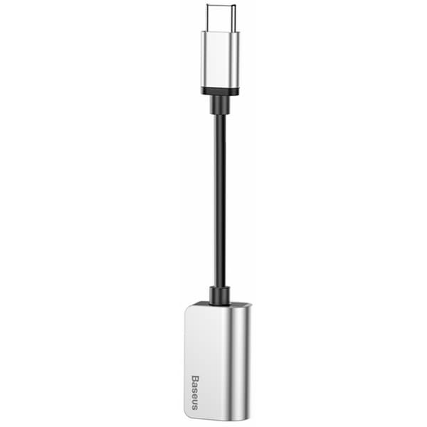 AUX-Splitter /Adapter för laddning och Musik (Type-C) Silver