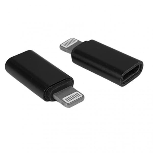 1st LADD-Adapterkontakt USB-C (hona) till iphone lightning (hane), svart