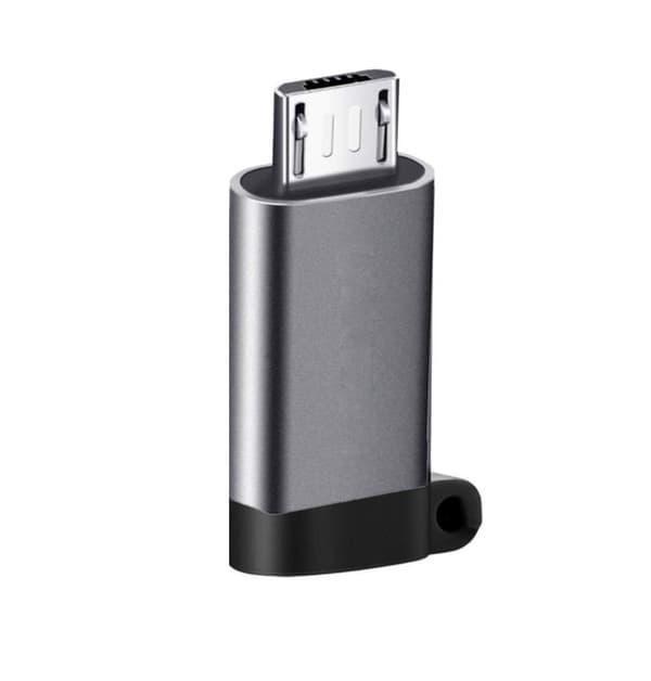 USB-C (hun) til Micro USB (hann) adapter Aluminium grå