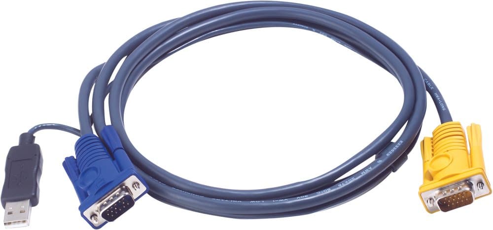 ATEN, KVM-kabel, SPHD15 han til HD15 han & USB Type A han, 1,2m