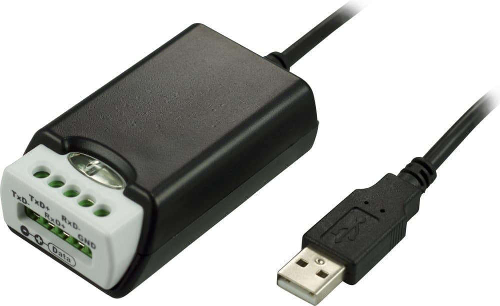 VSCOM USB til seriel adapter, RS-422/485, koblingssplint, grå/sort
