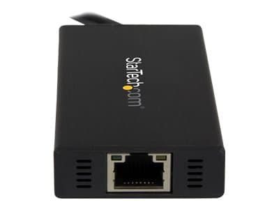 StarTech.com Bärbar USB 3.0-hubb med 3 portar plus Gigabit Ethernet - aluminium med inbyggd kabel