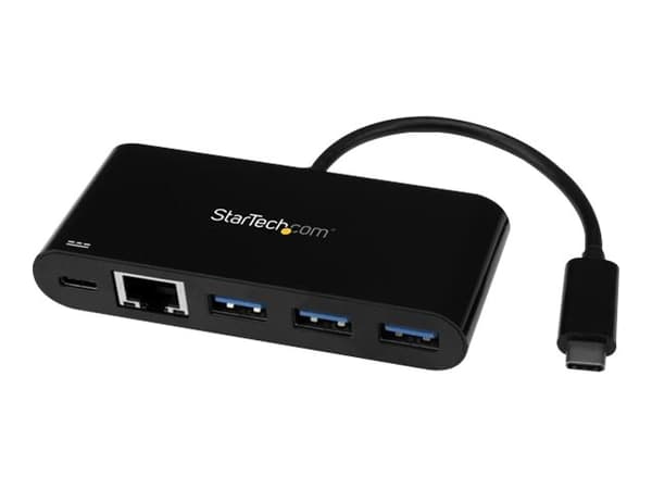 StarTech.com USB C to Ethernet Adapter - 3 Port - with Power Delivery (USB PD) - Power Pass Through Charging - USB C Adapter (US1GC303APD) - Nettverk