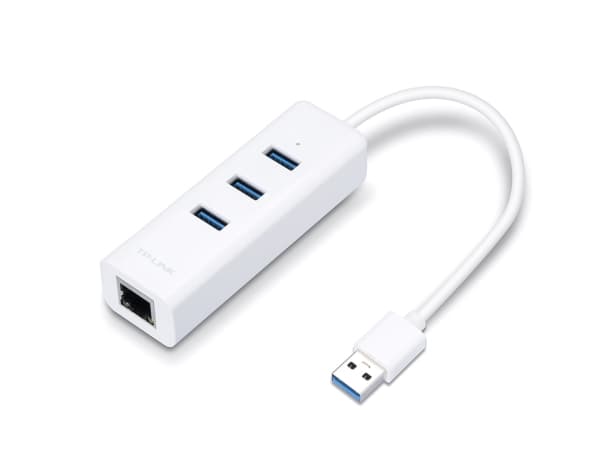 TP-Link UE330, Langallinen, USB 3.2 Gen 1 (3.1 Gen 1) Type-A, 10,100,1000 Mbit/s, Valkoinen, RJ-45, USB 3.2 Gen 1 (3.1 Gen 1) Type-A, USB