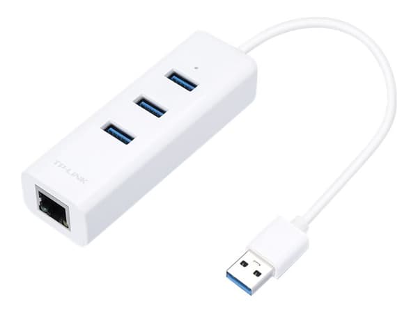 TP-Link UE330, Langallinen, USB 3.2 Gen 1 (3.1 Gen 1) Type-A, 10,100,1000 Mbit/s, Valkoinen, RJ-45, USB 3.2 Gen 1 (3.1 Gen 1) Type-A, USB